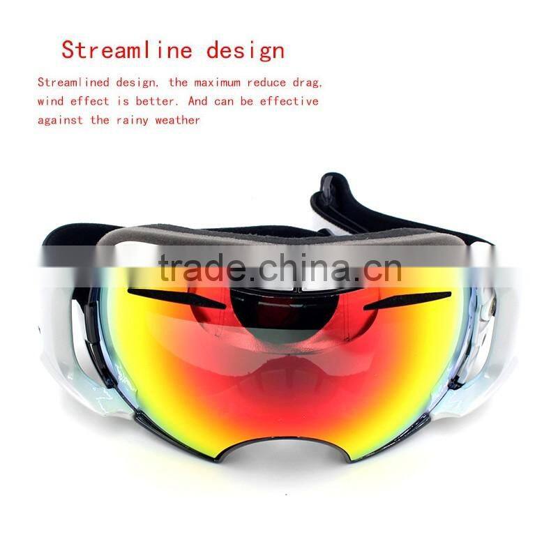 Custom dual snowboard protection sun glasses mirrored lens anti glare outdoor sport ski goggles