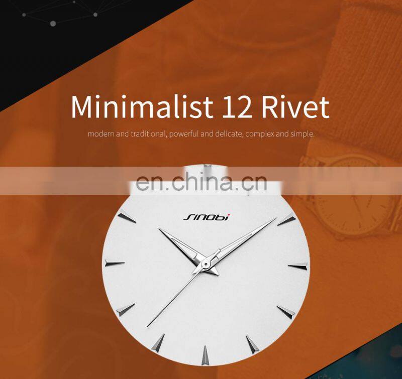 SINOBI Watches Wrist Men S9823G Classic Vintage Male Handwatch 2021 Minimalist Style Daily Men Watch Boyfriend's Gift Watches