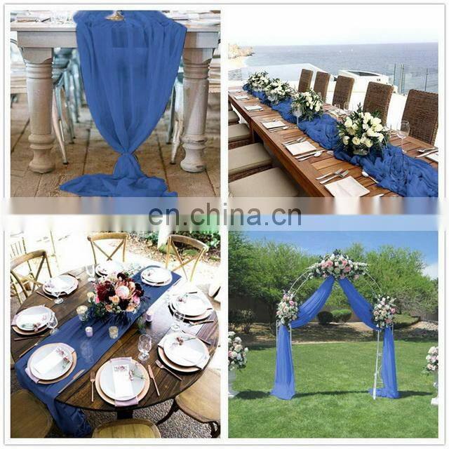 Amazon Best Seller Romantic Wedding Gauze 100D Chiffon Table Runner In Different Colors