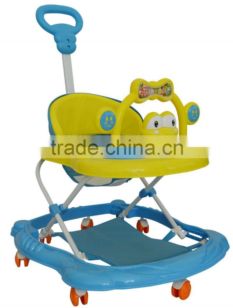New Model Fashion Plastic Cartoon Round Baby Walker with Canopy BM1343C