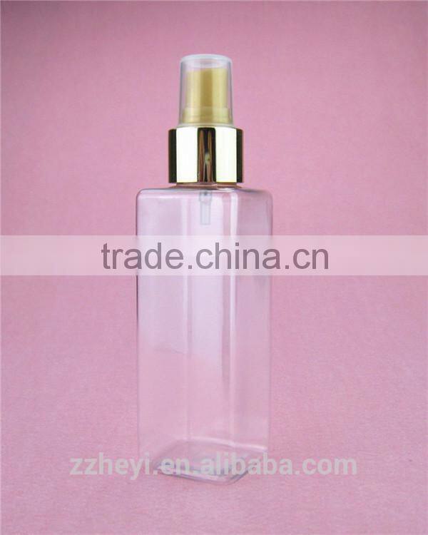 5oz 150ml clear plastic square pet bottle empty for cosmetic packaging