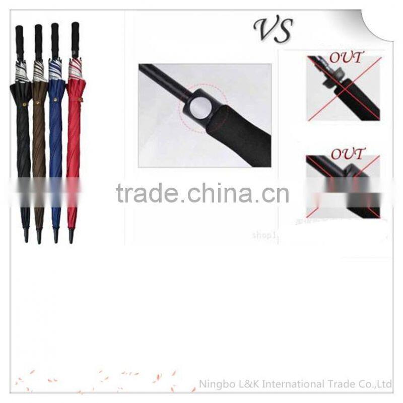 durable double layer multi-color golf umbrella/high quality long shaft golf umbrella