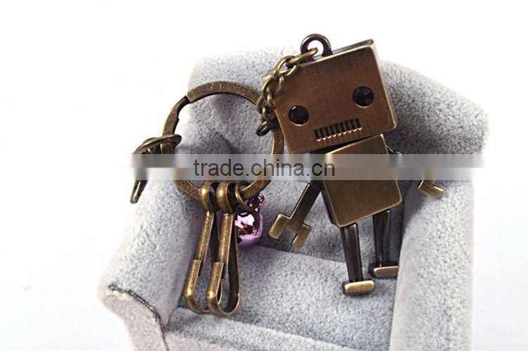 2016 factory fashion gift customized Metal robot keychain