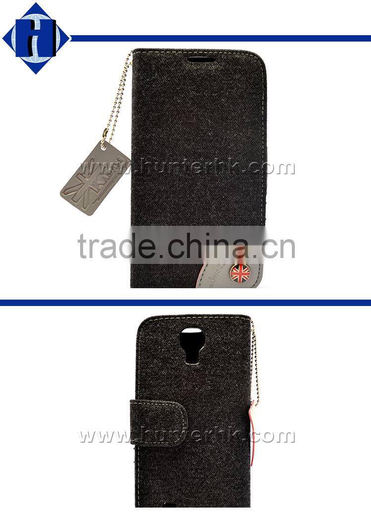 High Quality Demin Skin Wallet Case For Samsung S4