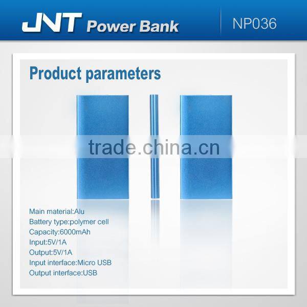 wholesale promotional product 6000mah portable mobile power bank