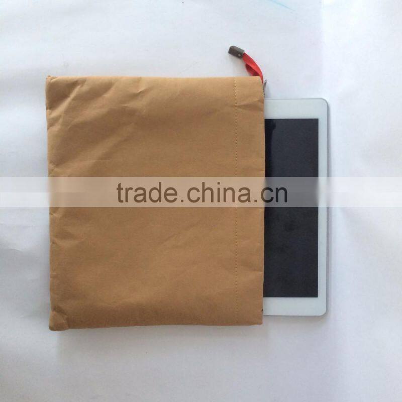 2016 zipper file envelope tablet computer bag kraft paper bag with handle