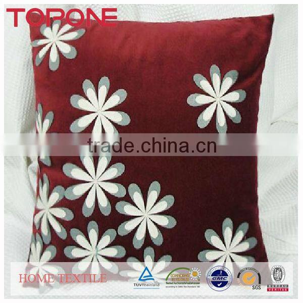 100% cotton soft material plain design flower printed japan cushion