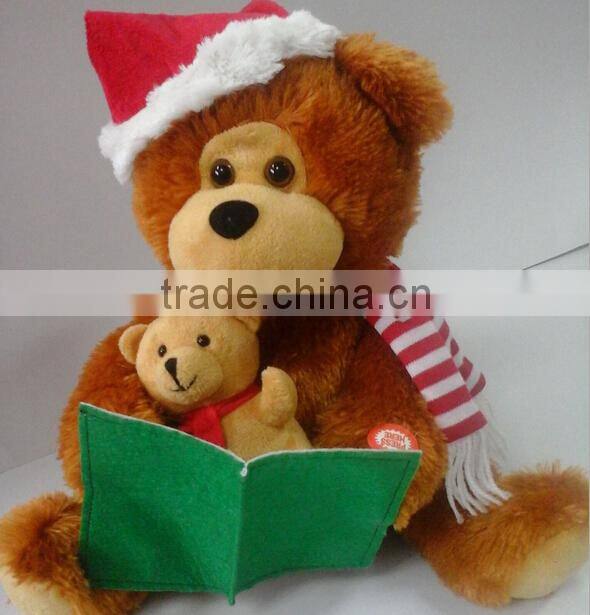 plush chrsitmas bear/christmas teddy bear/stuffed christmas toys