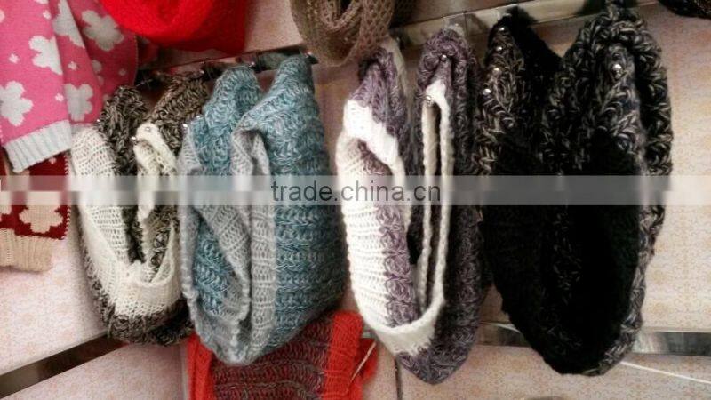 Hot Selling Fashion Warm Mohair Quality Two Colors Knitting Winter Circle Loop Scarf