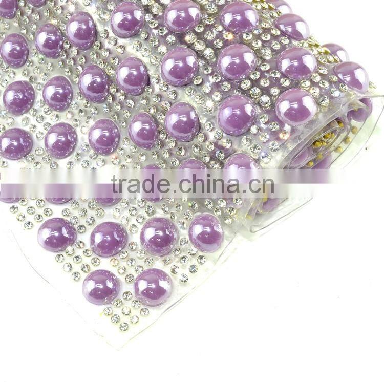 Factory Wholesale Heat Transfer Ceramic Rhinestone Mesh Sheet in Colors, Hot Fix Rhinestone Mesh Roll Trims for Decoration