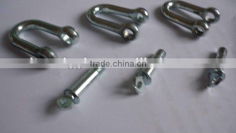 Manufacturer Price Galvanized European Type Dee Drop Forged D Shackle 4-25mm in China rigging hardware