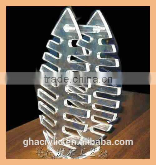 2015 Customized Size Decorate Leaf Acrylic tv shelf designs