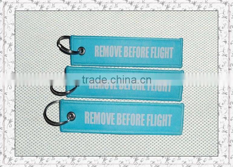 Custom Embroidery /Woven Keychain with metal ring