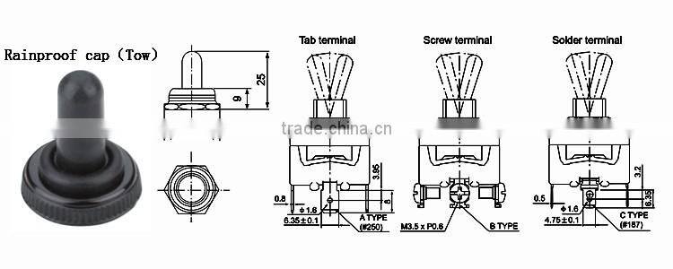 CNTD Import China Goods Spring Loaded Mini Toggle Switch With Good Performance