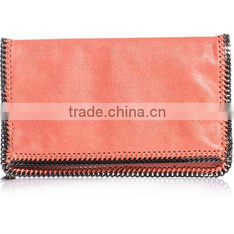 V452-2013 fashion suede leather clutch bag for young girls,handbag with chain strap