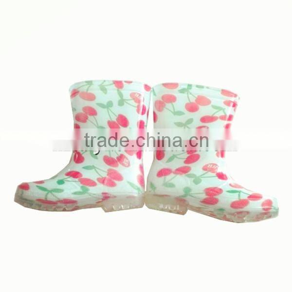 customer printed PVC cheap light kids fashionable cute cartoon pvc inject rain boots