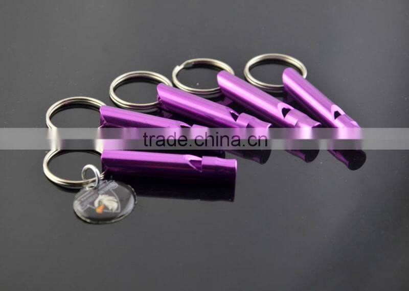 Hiking Colored Emergency Survival Aluminum Whistle Key Chain