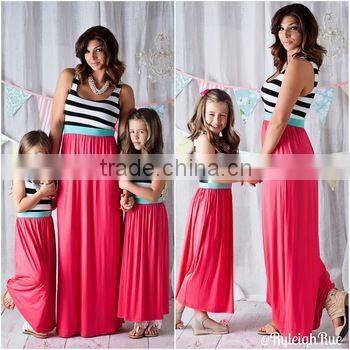 2015 hot selling family clothes, mother and child/daughter dress clothing design set, mommy and me maxi dress