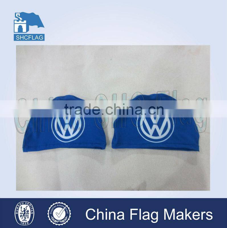 Custom made car flag mirror sock,car dvd player headrest cover,headrest covers for cars