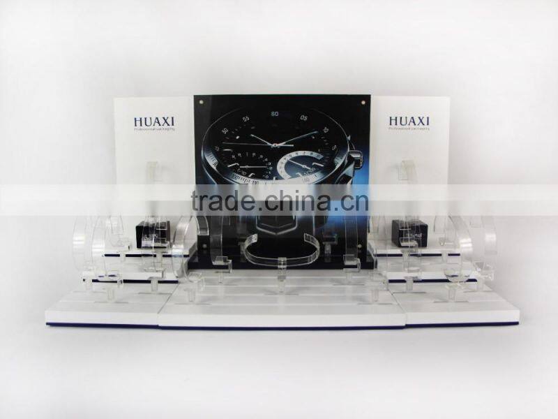 custom luxury clear acrylic wooden wrist watches display stand