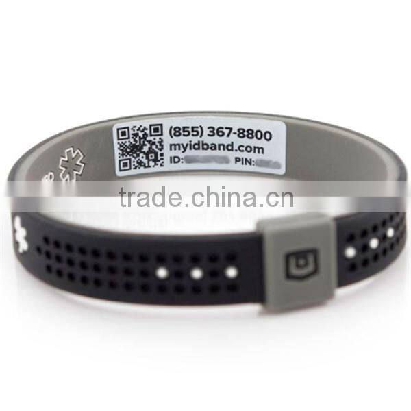 personal unique id bracelet custom silicone id bracelet engraved
