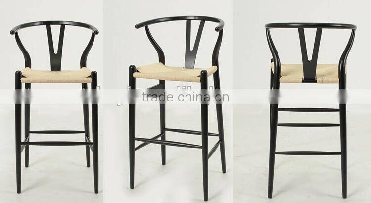 Hans Wegner Wooden Black Arm Y Barstool/ Wishbone chair(CH-512R)
