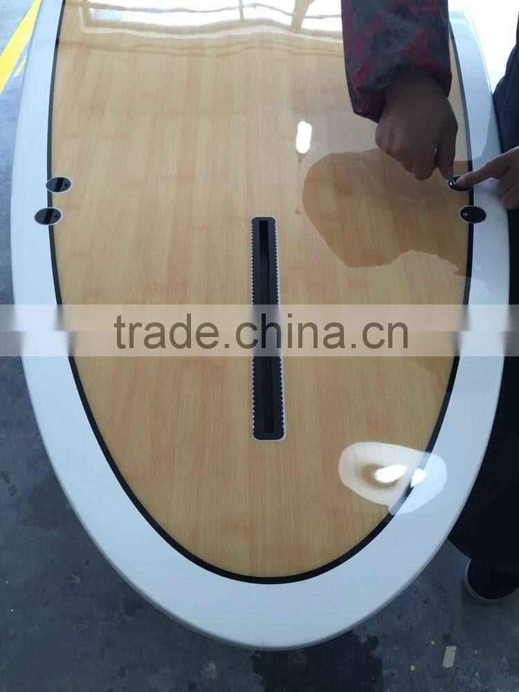 Best quality reasonable price bamboo stand up paddle board with eva deck pad factory directly