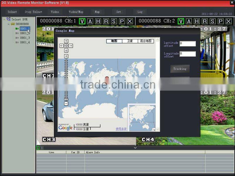 H.264 3G 4CH linux car DVR