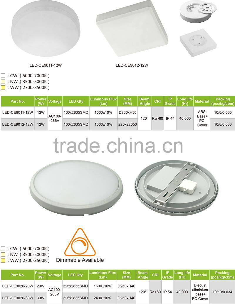 14W 20W 28W 2000lm IP20 Dimmable Super-thin Surface Mounted LED Ceiling Lighting