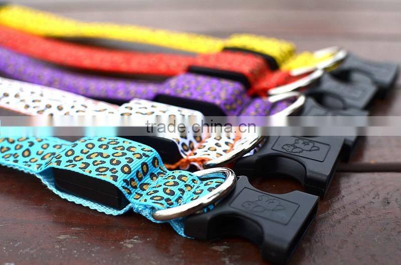 2016 A-bomb High quality leopard soft dog collar led pet dog collar