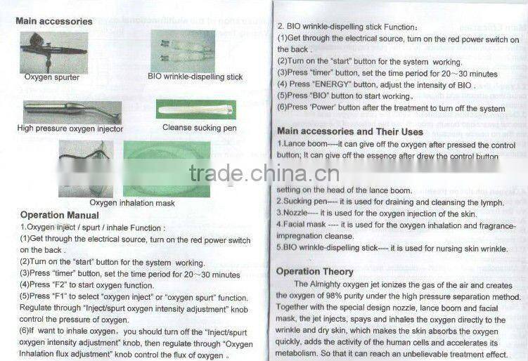 Pure Oxygen Jet Skin Rejuvenation Beauty Equipment
