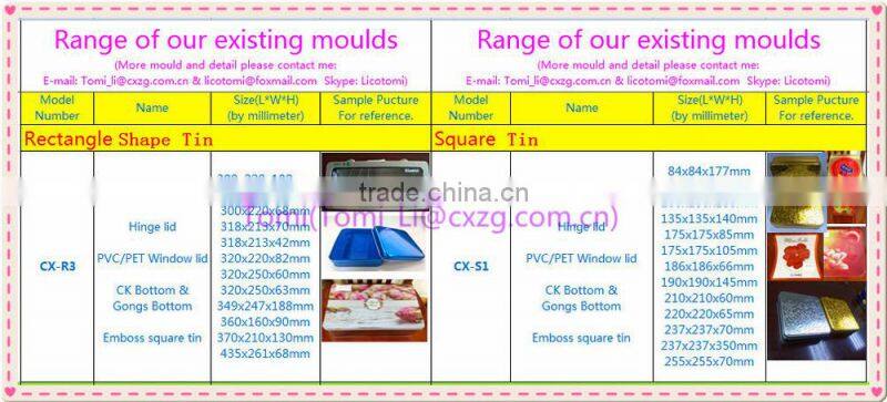 205x205x100mm house shape handle tin box