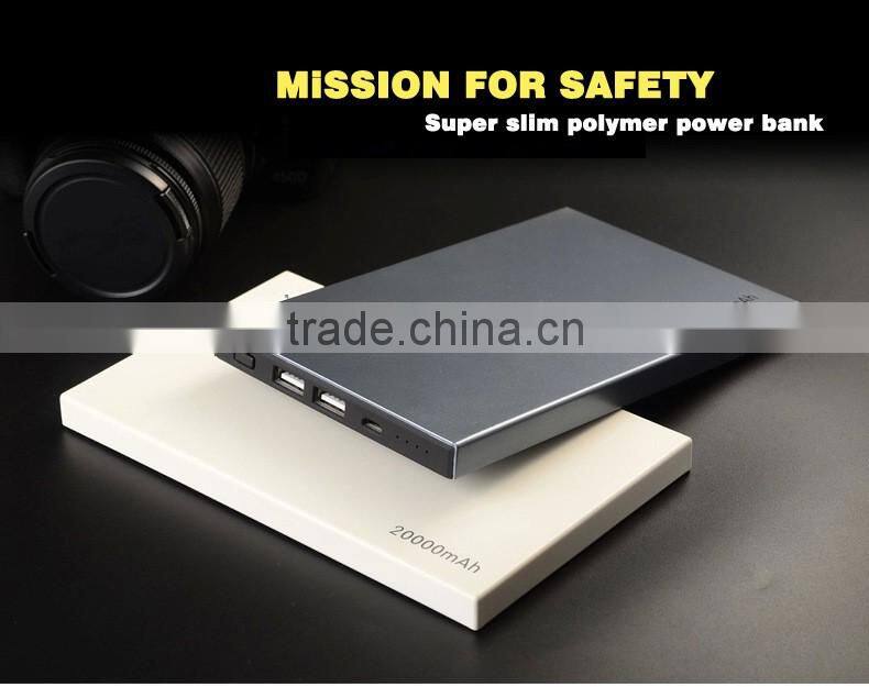 2016 Hot sale Ultra slim Portable power bank 20000mah for Smartphone