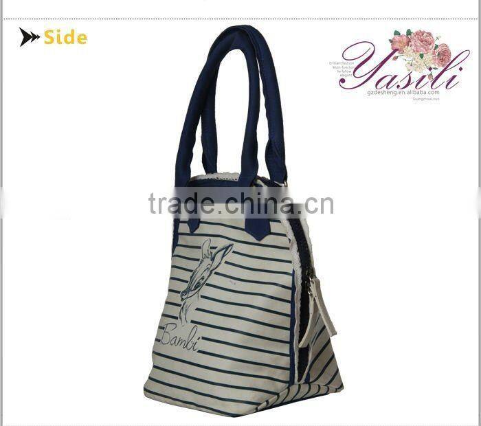 2013 best sell striped canvas handbag