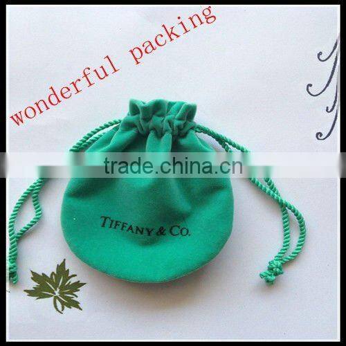 velvet jewelry bag with logo printed