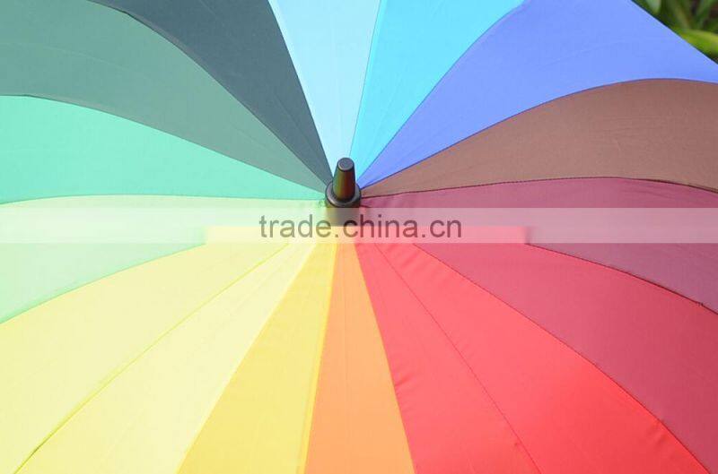2015 new products fashion promotional metal shaft rainbow umbrella