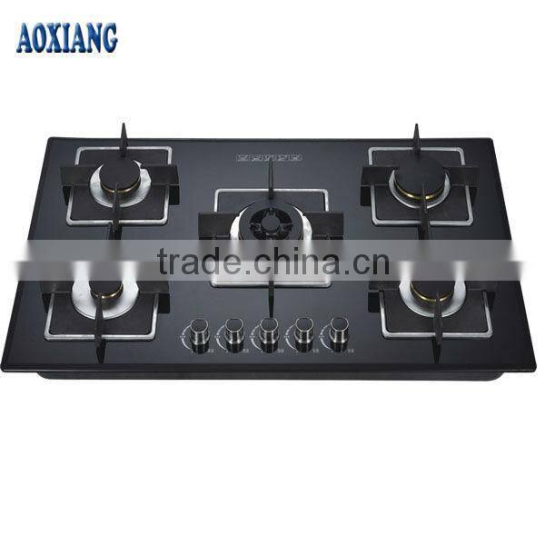 Kitchen 5 Burner Built-in Tempered Glass Gas Stove/ Gas Stove/ Gas Cooker AX-1203-5