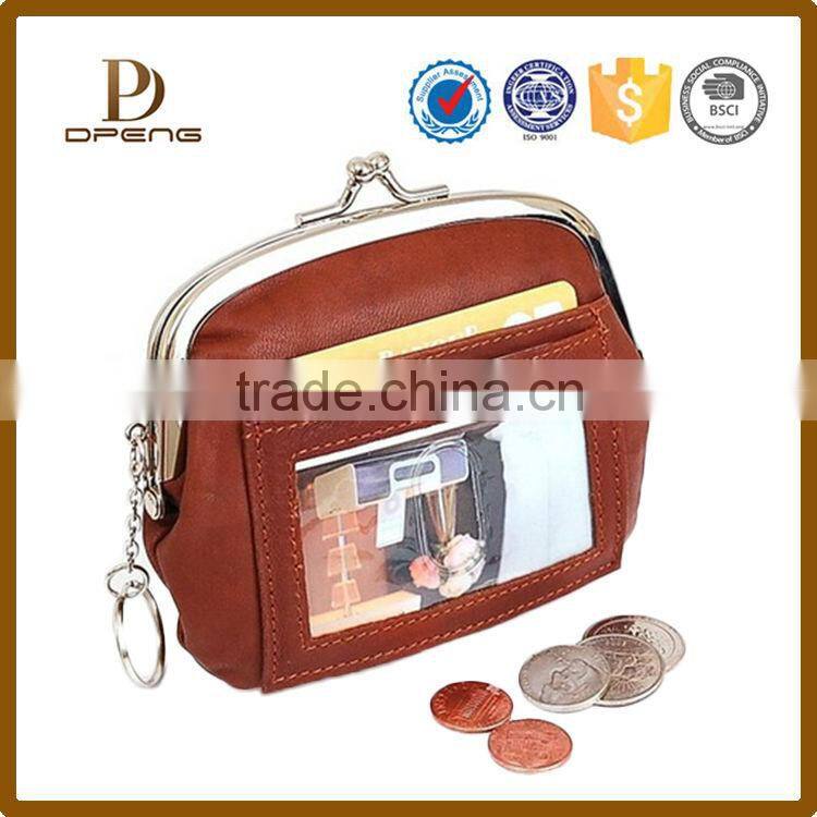 Customized fashion design oem bead coin purse leatehr coin purse clip