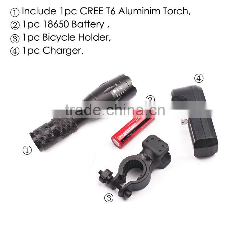 T6 /10W-2000 Lumens, Rechargeable Tactical LED Flashlight