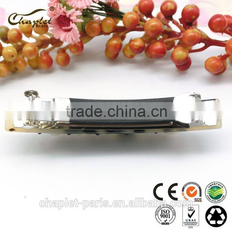 Fine Design Ladies' Acetate Pearl French Barrette Hair Clips