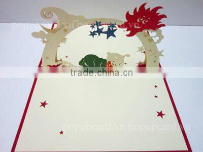 Daisy vase flower greeting pop up card