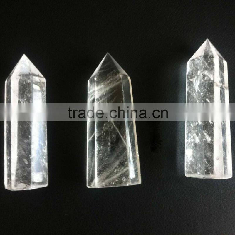 Wholesale Price Natural Clear Quartz 6 Sided Point/ Crystal Healing Wand