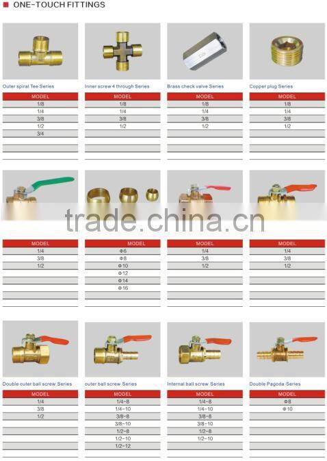 pagoda 4 through series copper pipe fittings cross brass pneumatic fitting