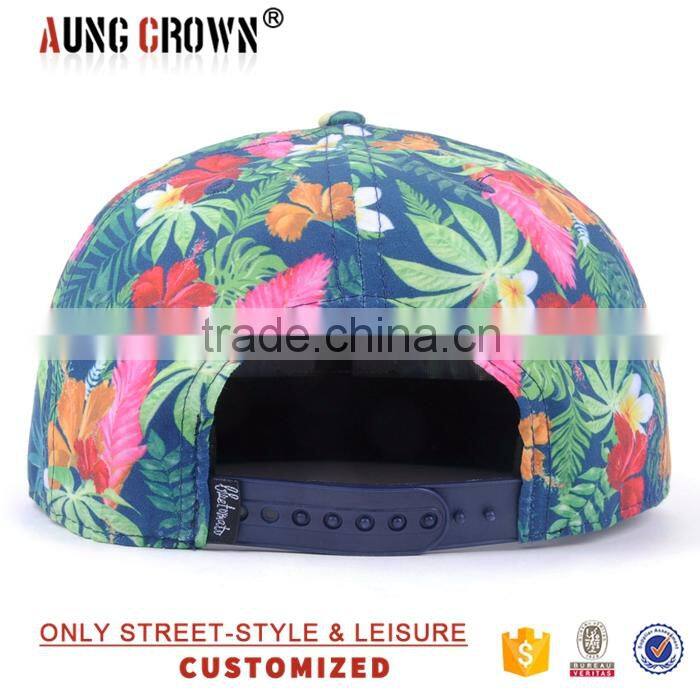 promotional snapback hat/wholesale fashion hat/floral snapback hat