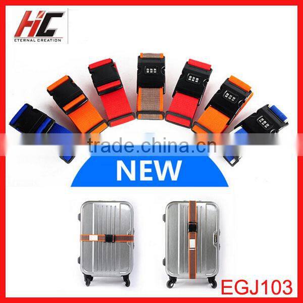 2014 top selling Travel Luggage Suitcase Secure Lock Safe Packing Top Quality Nylon Luggage Bag Belt