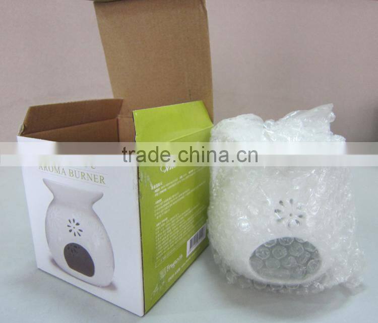 Unique shape ceramic aroma burner with bright color glaze