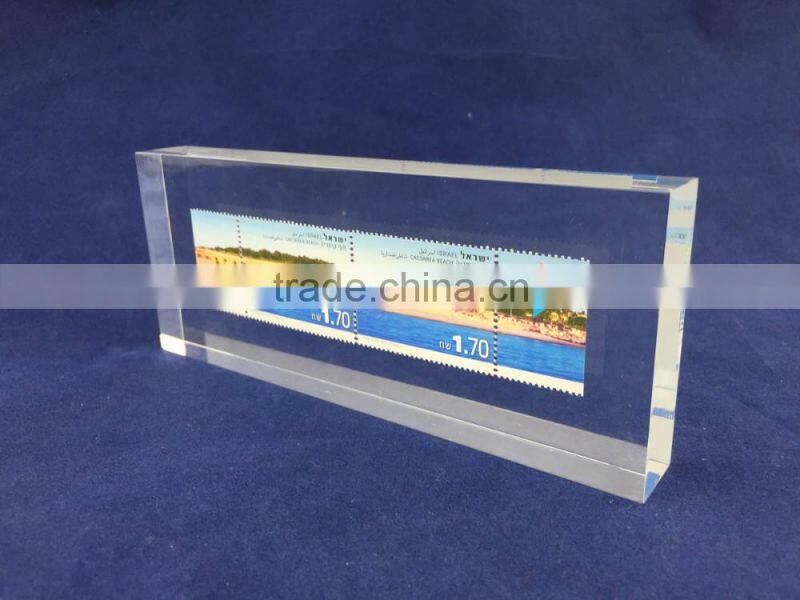 Hot sale acrylic glass block with stamp, glass block stands