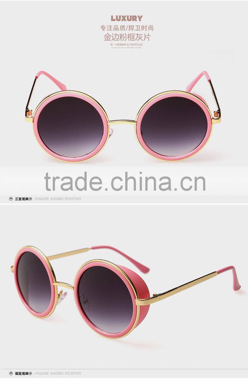 New product high quality Retro round sunglasses with color film