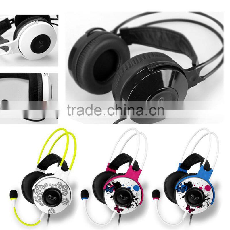 Cool OEM Brand custom cartoon headphone with wire for mobile phone