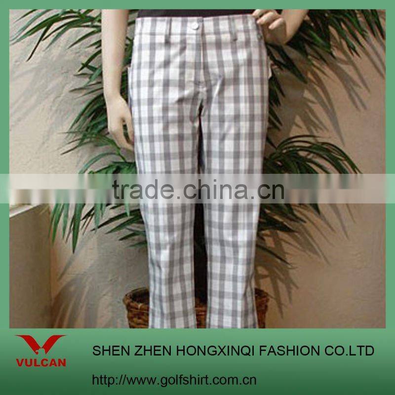 Profession cotton plaid ladies golf pants